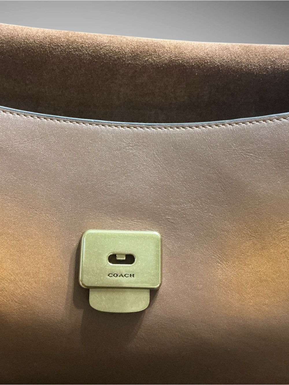 Coach Chelsea 30 Loved Leather Shoulder Bag Brown Pushlock NWT CEN58 - Picture 5 of 16